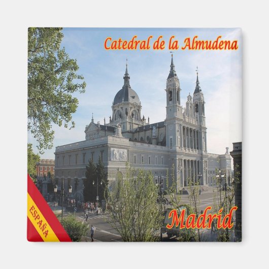 zES090 MADRID, CATHEDRAL AMLMUDENA,スペイン,冷蔵庫 マグネット (正面)