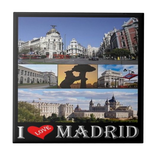 zES092 MADRID, I LOVE，スペイン， タイル (正面)