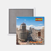 zES094 MADRID, DOWNTOWN AVENUE，スペイン，冷蔵庫 マグネット (正面/裏面)