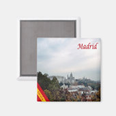 zES095 MADRID,パノラマ,スペイン,冷蔵庫 マグネット (正面/裏面)