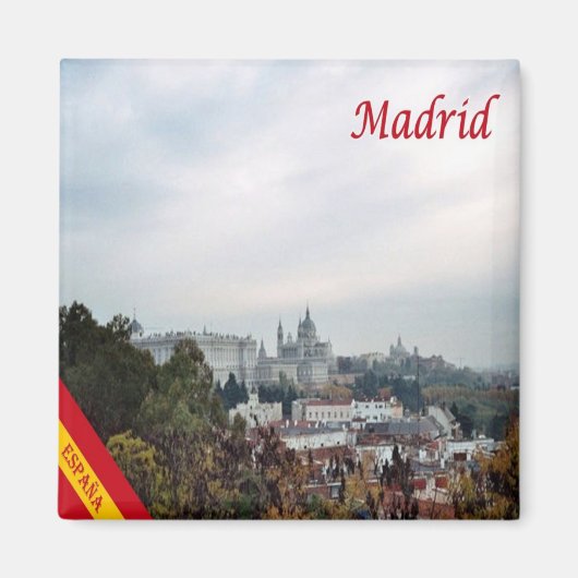 zES095 MADRID,パノラマ,スペイン,冷蔵庫 マグネット (正面)