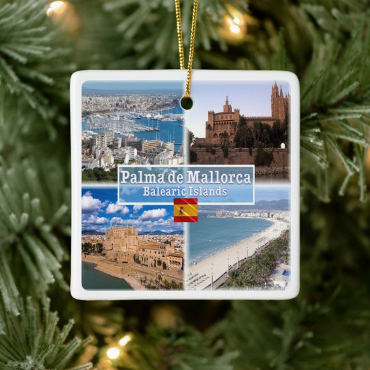 zES107 MALLORCA PALMA，バレアレス諸島， セラミックオーナメント (ツリー)