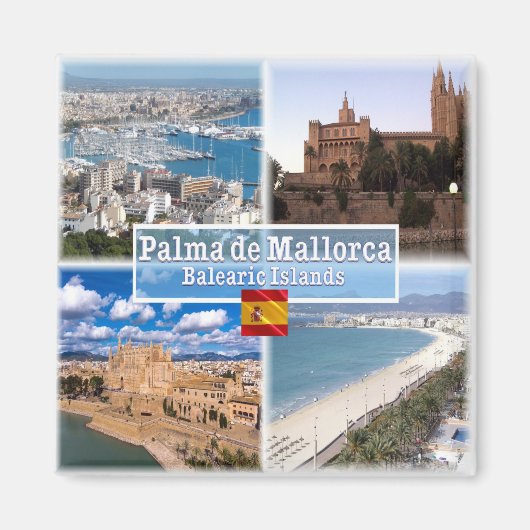 zES107 MALLORCA PALMA，バレアレス諸島，冷蔵庫 マグネット (正面)