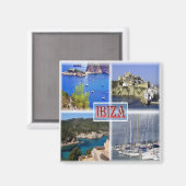 zES113 IBIZA、旧町、サンミケル、サンタエウラリア、 マグネット (正面/裏面)