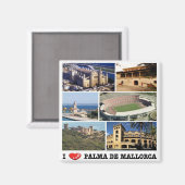 zES117 PALMA DE MALLORCAパノラマ、冷蔵庫 マグネット (正面/裏面)