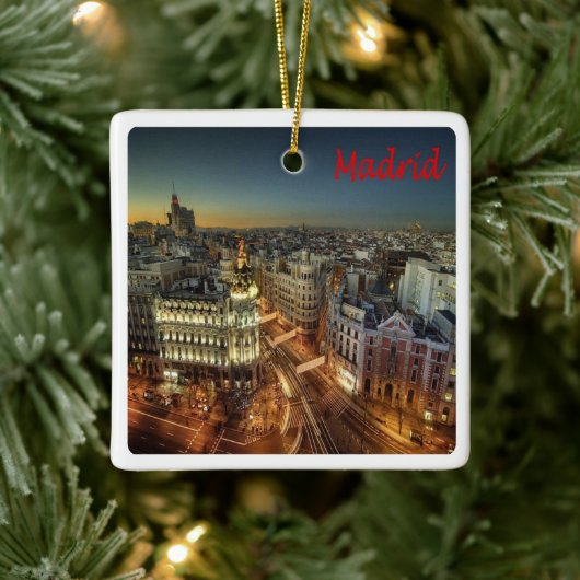 zES118 MADRID City,スペイン,ヨーロッパ, セラミックオーナメント (ツリー)