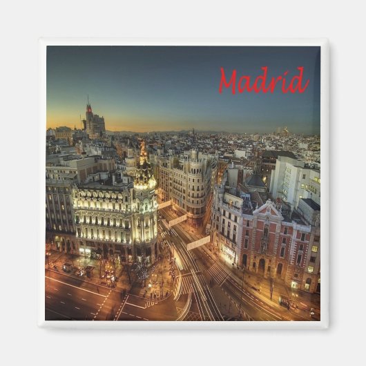 zES118 MADRID City，スペイン，ヨーロッパ，冷蔵庫 マグネット (正面)