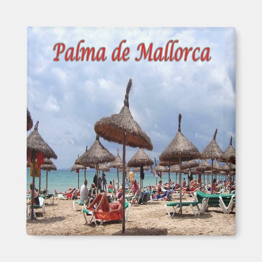 zES128 PALMA DE MALLORCA,ビーチ,冷蔵庫 マグネット (正面)