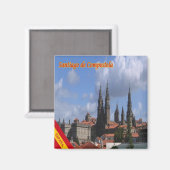 zES129 SANTIAGO DE COMPOSTELA，パノラマ，冷蔵庫 マグネット (正面/裏面)