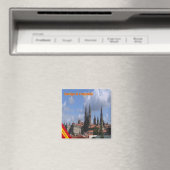 zES129 SANTIAGO DE COMPOSTELA，パノラマ，冷蔵庫 マグネット (インサイチュ (食洗機))