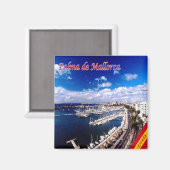 zES131 PALMA DE MALLORCA，パノラマ，冷蔵庫 マグネット (正面/裏面)