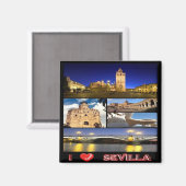 zES132 SEVILLA "I Love"，スペイン，冷蔵庫 マグネット (正面/裏面)