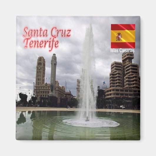 zES138 TENERIFE Santa Cruz Plaza de Espana冷蔵庫 マグネット (正面)