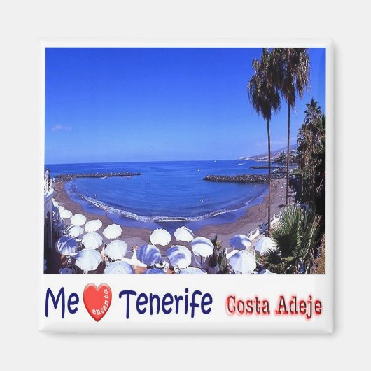 zES144 TENERIFE Costa Adeje "I Love",冷蔵庫 マグネット (正面)