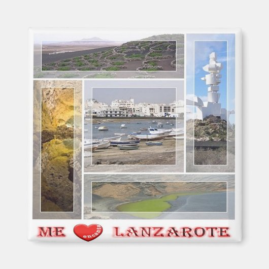zES145 LANZAROTE "I Love"，スペイン，冷蔵庫用マグネット マグネット (正面)