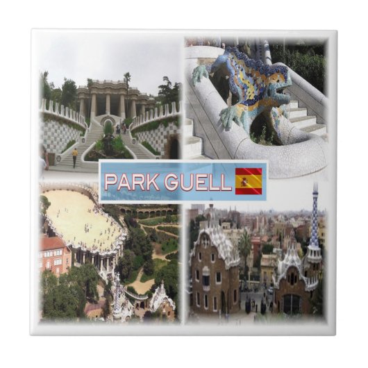 zES153 BARCELONA Park Guell,カタロニア, タイル (正面)