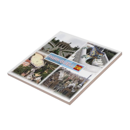 zES153 BARCELONA Park Guell,カタロニア, タイル (側面)