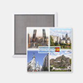 zES159 MADRID Puerta de Europa, plaza de Castilla, マグネット (正面/裏面)