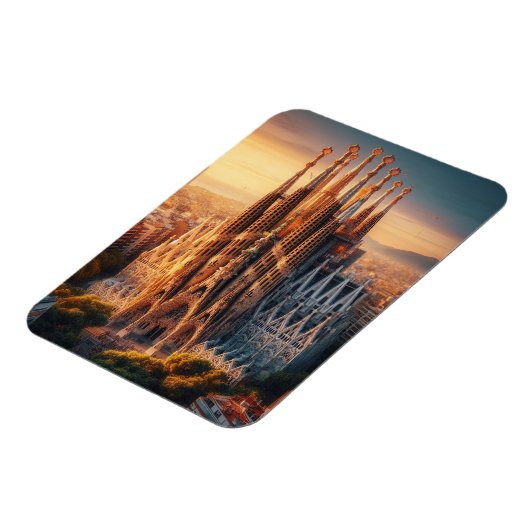 zESa13 BARCELONA Basilica Sagrada Familia冷蔵庫 マグネット (左側)