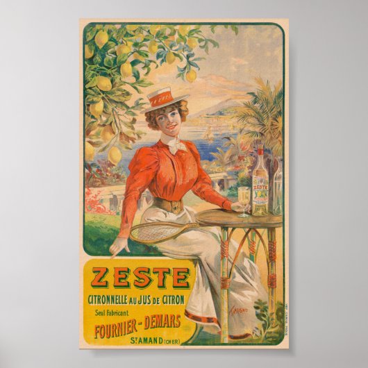 Zeste Citronnelle Vintage Poster 1904 ポスター (正面)