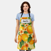 Zesty Citrus & Blossom Kitchen Apron エプロン (着用した状態)