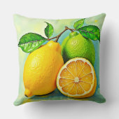 Zesty Citrus Burst of Sunshine Design クッション (裏面)