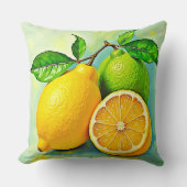Zesty Citrus Burst of Sunshine Design クッション (正面)