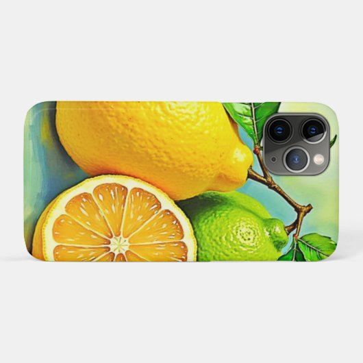 Zesty Citrus Burst of Sunshine Design Case-Mate iPhoneケース (裏面(横))