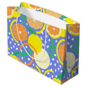 Zesty Citrus Fruit Summer Amalfi Coast ラージペーパーバッグ (裏面アングル)