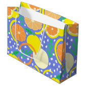 Zesty Citrus Fruit Summer Amalfi Coast ラージペーパーバッグ (正面アングル)