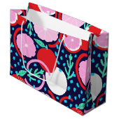 Zesty Citrus Fruit Summer Midnight Market ラージペーパーバッグ (正面アングル)