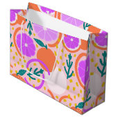 Zesty Citrus Fruit Summer Pink Lemonade ラージペーパーバッグ (正面アングル)