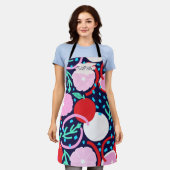 Zesty Citrus Geometric Confetti Chef Midnight エプロン (着用した状態)