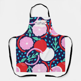 Zesty Citrus Geometric Confetti Chef Midnight エプロン