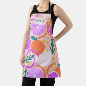 Zesty Citrus Geometric Confetti Chef Pink Lemonade エプロン (インサイチュ)