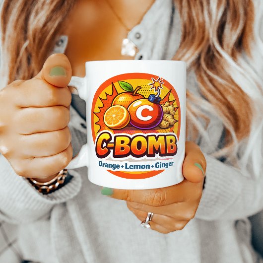 Zesty Citrus Pop Art C-Bomb Tea Mix コーヒーマグカップ