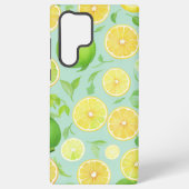 Zesty Lemon and Lime Fruit Pattern phone case Samsung Galaxyケース (裏面)