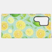 Zesty Lemon and Lime Fruit Pattern phone case Samsung Galaxyケース (裏面横)