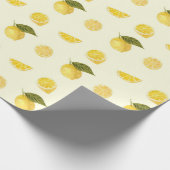 Zesty Lemon Citrus Pattern in Yellow and Green ラッピングペーパー (角)
