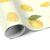 Zesty Lemon Citrus Pattern in Yellow and Green ラッピングペーパー (ロールコーナー)