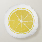 Zesty Lemon Slice Round Decorative Pillow ラウンドクッション (裏面)