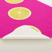 Zesty Lemon Trio on Pink Sherpa Blanket シェルパブランケット (3/4)
