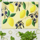 Zesty Lemons and Olives Kitchen Towels キッチンタオル (折り畳み)