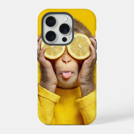  Zesty Monkey - Funny Lemon Eye Monkey Phone Case iPhoneケース (裏面)