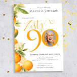 Zesty Orange Photo 90th Birthday Party 招待状<br><div class="desc">Zesty Orange Photo 90th Birthday Party Invitation.熱烈なオレンジの大人のマイルストーンの誕生日パーティーテーマであなたのお祝いを点火！活気と活気に満ちたデザインは、おもしろいが満たされた集まりのステージを設定する。自分のカスタムマイルストーンお気に入りのお祝いにtouchを追加し、自分の写真を組み込んで自分の体験をパーソナライズすユニークる。オレンジ色の千々とアクセントよくはしゃぐに、すべての詳細は喜びと興奮を醸し出し、このテーマは熱心な雰囲気であなたの誕生日のbashを注入することを約束し、誰もが耳から耳まで笑みを浮かべるだろう。愛する人と一緒に忘れられない思い出を作り出す最高の楽しみを受け入れる準備をしなさい！</div>