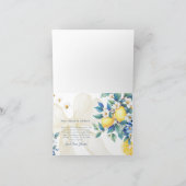 Zesty Thanks Lemon Citrus Sweetie Baby Shower  サンキューカード (内部)