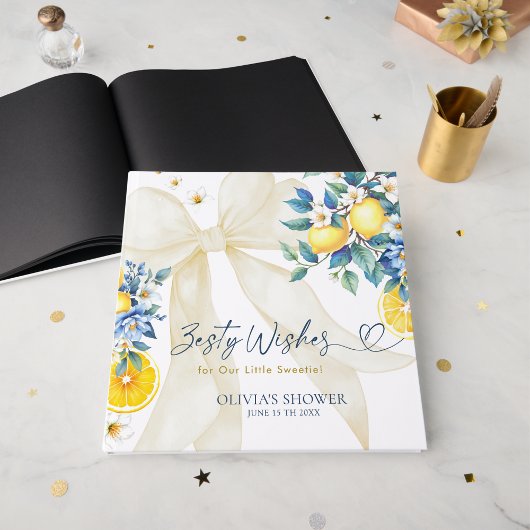Zesty Wishes Lemon Italian Amalfi Baby Shower ゲストブック