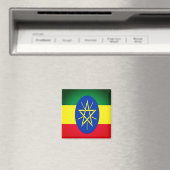 zET001エチオピア、国旗、アフリカ、冷蔵庫 マグネット (インサイチュ (食洗機))