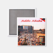 zET006 ADDIS ABEBA、バストリングセンター、冷蔵庫 マグネット (正面/裏面)