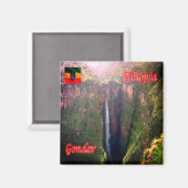 zET011 GONDAR,滝,エチオピア,アフリカ,冷蔵庫 マグネット (正面/裏面)